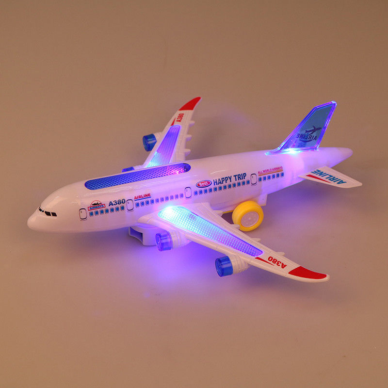 DIY-Montage Airbus Flugzeug Autopilot Blitz Sound Musikalisches Licht Spielzeug Elektroflugzeug Spielzeug für Kinder Kinder