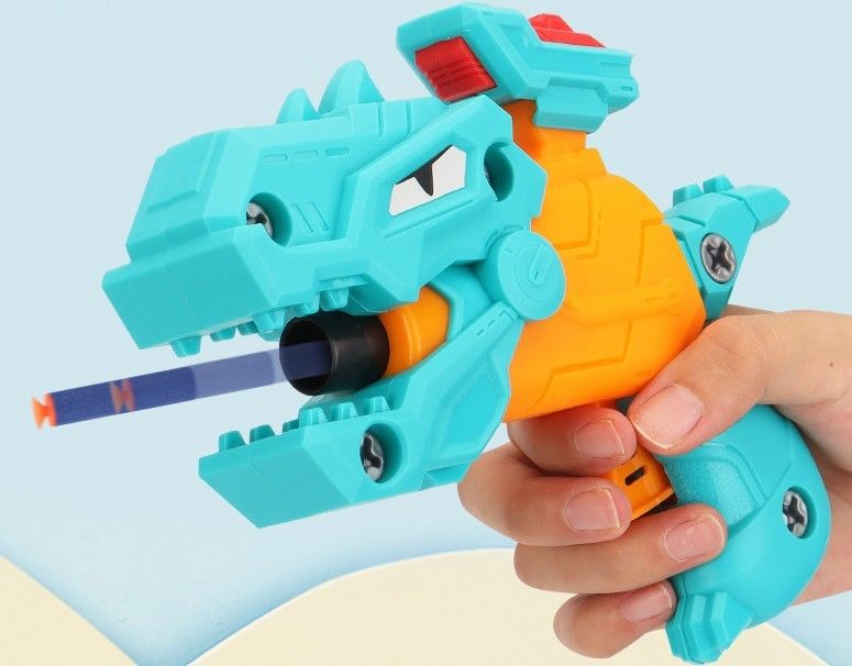 Oem Kinderspielzeugpistole DIY Babydesammelung Dinosaurier weiche Kugelpistole Spielzeug EVA Schwamm Puzzle zusammengesetztes Pistole Modell