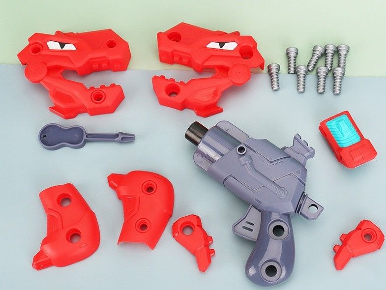 Oem Kinderspielzeugpistole DIY Babydesammelung Dinosaurier weiche Kugelpistole Spielzeug EVA Schwamm Puzzle zusammengesetztes Pistole Modell
