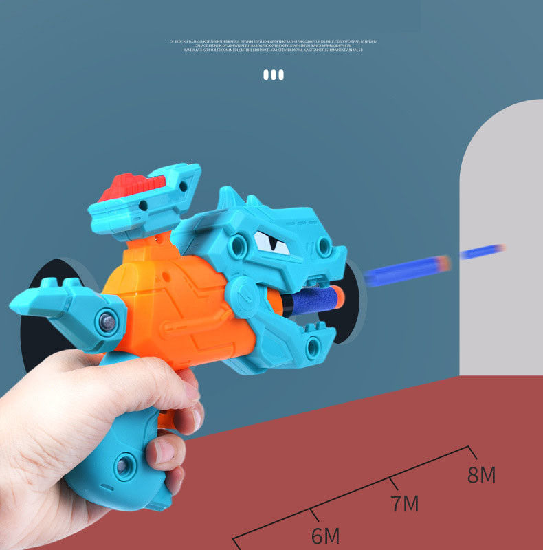 Oem Kinderspielzeugpistole DIY Babydesammelung Dinosaurier weiche Kugelpistole Spielzeug EVA Schwamm Puzzle zusammengesetztes Pistole Modell