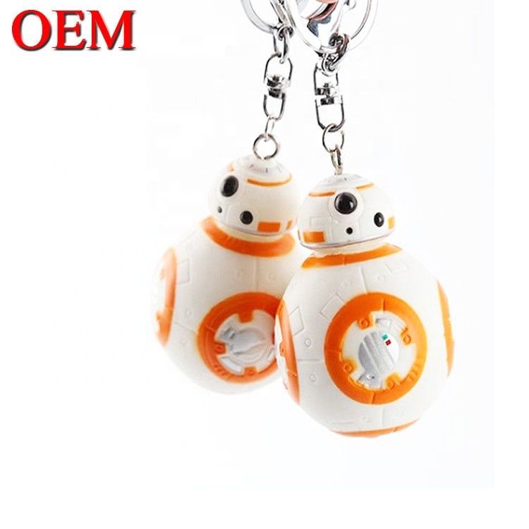 Custom Vinyl Spielzeug machen 3D LED Cartoon Keychain Zubehör Kunststoff Schlüssel für Taschen