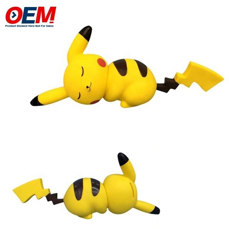 OEM-Fabrik machen Cartoons Plastik Münzenbank PVC Pika mit Schlüssel Schlüssel Piggy Bank Plastik