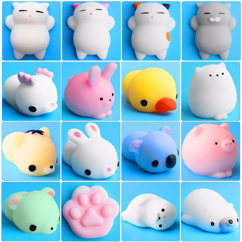 OEM Fabrik kundenspezifische Tier Anti-Stress Schleimige Quetschen Spielzeug lustiges Spielzeug Mini Mochi Squishy Spielzeug