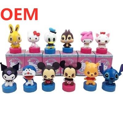 OEM angepasster Mini-Cartoon Stamper Spielzeug 3d Figur Stamper Selbstfarben Stempel Plastik Kinderspielzeug Umweltschutzmaterial 5000PCS