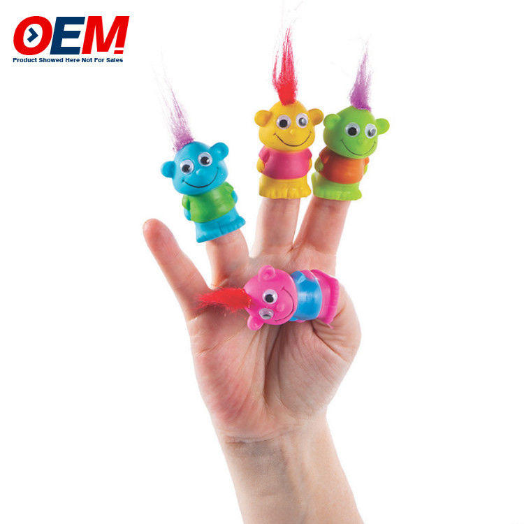 Plastikschild Dinosaurier Fingerspielzeug OEM Wald Charakter Finger Puppen aus Silikon Kinder Spielzeug