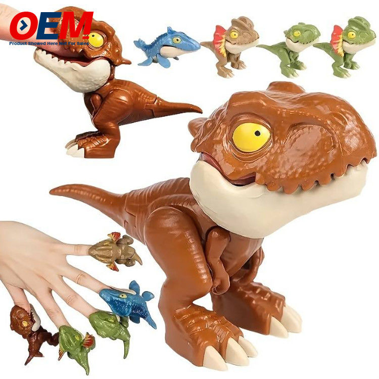 Plastikschild Dinosaurier Fingerspielzeug OEM Wald Charakter Finger Puppen aus Silikon Kinder Spielzeug