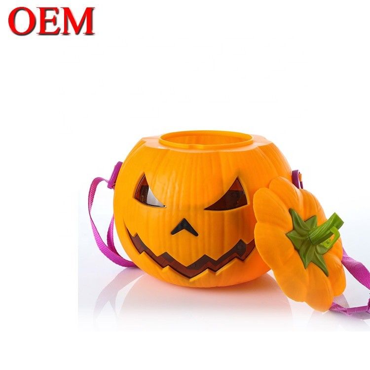 Custom 3D Stimmaktivierte Kürbisform leuchtendes Popcorn OEM niedliches Lebensmittelbehälter Eimer