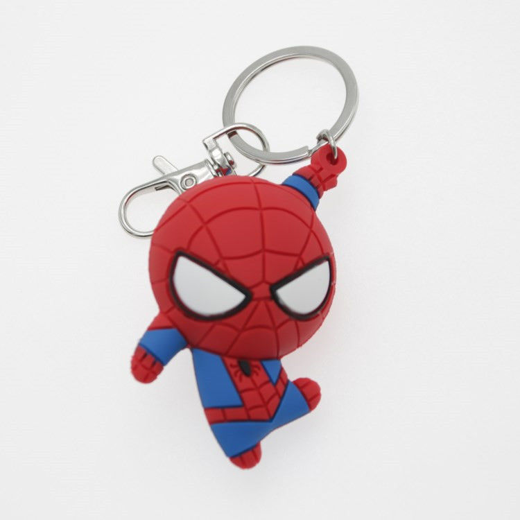 Custom 3D Cartoon Anime Captain America Gummi Schlüsselkette PVC Schlüsselkette Für Schultasche