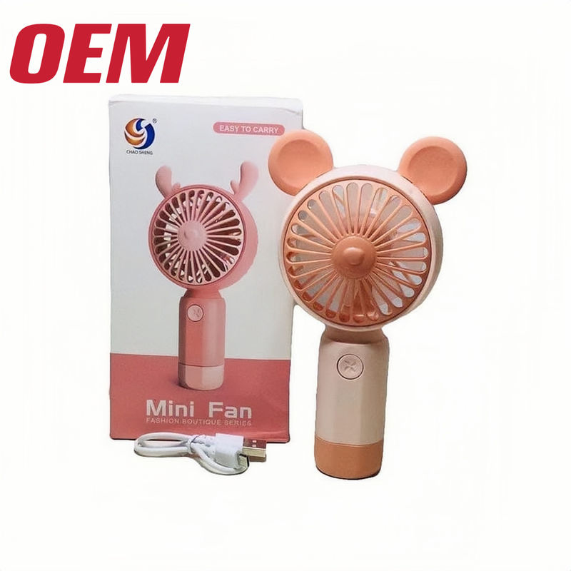 Portable Mini Kühlventilator OEM Sommer Portable Ventilator Handgefertigt Süßes Lithiumbatterie Falte Kunststoff Sommer Cartoon