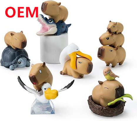Maßgeschneiderte lustige Tierspielzeuge aus 6 Designs PVC Puppen OEM PVC Material Mini-Spielzeuge
