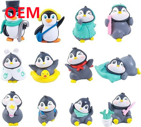 Maßgeschneiderte lustige Tierspielzeuge aus 6 Designs PVC Puppen OEM PVC Material Mini-Spielzeuge