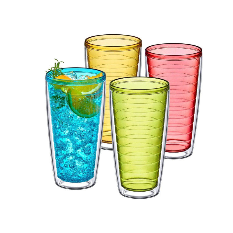 Acryl-Tumbler mit Deckel und Stroh Doppelwand gemischte Farbe wiederverwendbare Plastikbecher mit Ihrem eigenen Design