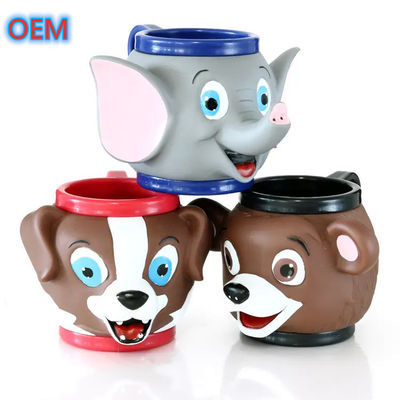 Custom 3D Kunststoff Zeichentrickfilm Tier Eiscreme Tasse OEM Design 3D Anime Tasse