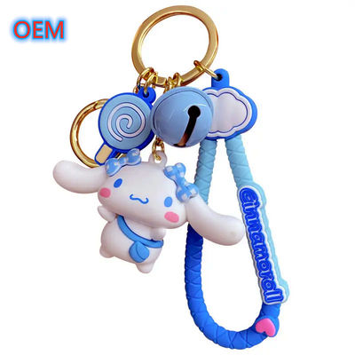 Custom 3d PVC Kunststoff Tier Anime Schlüsselkette OEM Design niedliche Kunststoff Schlüsselkette