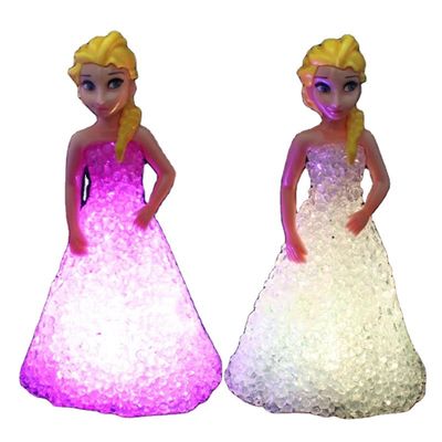 Mini Custom Elsa Anna Sofia LED Farblichter Licht Gradient Kristall Nachtlampe Prinzessin