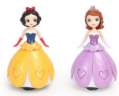 Benutzerdefinierte Tanzprinzessin Universal Spinning Cool Light Musik Aisha Plastik-Spielfigur