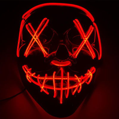 Custom Halloween Maske LED Leuchtende Maske Schwarze Wörter Halloween LED Masken Gesichtsstück