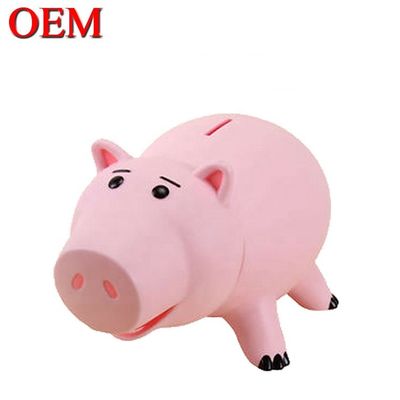 Gemachte Zeichentrickfilme Süßes Sparen von Geld Pink Piggy Münzen Bank Plastik Geld-Box