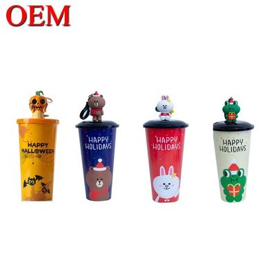 Passen Sie Ihre eigene PVC 3d Cartoon Figure Cup Plastik 3d Topper Figure Spielzeug