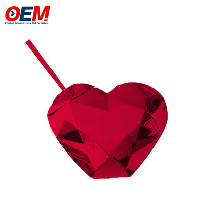 Custom PP Double Wall Cup mit Stroh OEM Süßes Herz 450ml Plastik-Wasserbecher