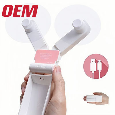 Portable Mini Kühlventilator OEM Sommer Portable Ventilator Handgefertigt Süßes Lithiumbatterie Falte Kunststoff Sommer Cartoon