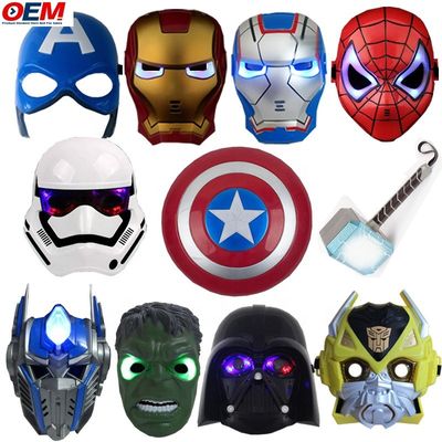 Custom Halloween Masken PVC Superheld Spider Iron Hero Hulk Captain America Masken Cosplay Kostüme Gesichtsmaske
